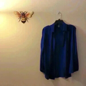 City streets, blue blouse, small